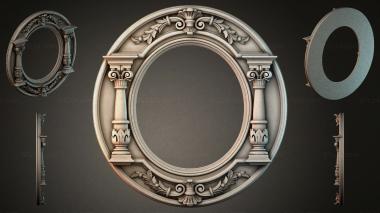 Decorative frames, framing Oval mirror with columns and acanthus ornament 3d model