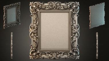 Decorative frames, framing Square frame with acanthus volutes and spherical rosettes 3d model