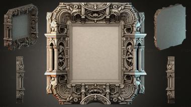 Decorative frames, framing Architectural frame with columns and carved capitals 3d model