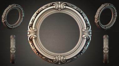 Decorative frames, framing Round frame with acanthus scrolls and oval borders 3d model