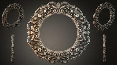 Decorative frames, framing Round frame with swirls and floral elements 3d model