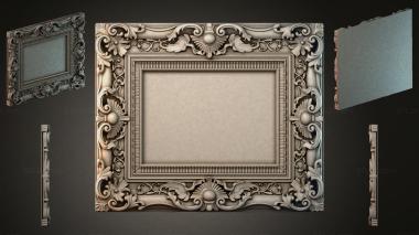 Decorative frames, framing Rectangular frame with climbing acanthus and spiral scrolls 3d model