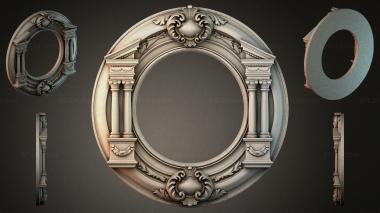 Decorative frames, framing Classic round mirrored portal with columns and acanthus cartouches 3d model