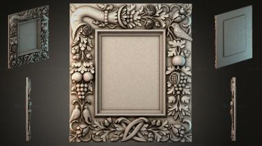 Decorative frames, framing Decorative frame with fruits and birds 3d model