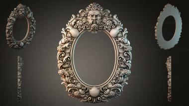 Decorative frames, framing Oval mirror with bearded mascaron and acanthus ornament 3d model