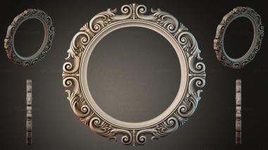 Decorative frames, framing Rounded mirror frames with volutes and acanthus leaves 3d model
