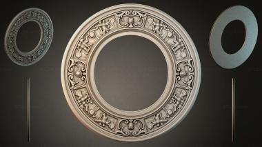 Decorative frames, framing Round decorative rosette with putti and scrolls 3d model