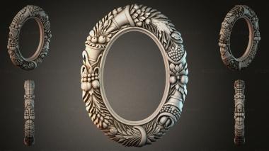Decorative frames, framing Oval frame with fruit and leaf motif 3d model