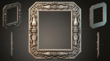 Decorative frames, framing Square frame with urns and acanthus 3d model