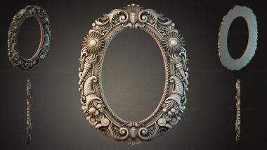 Decorative frames, framing Oval frame with swirls, balls and floral elements 3d model