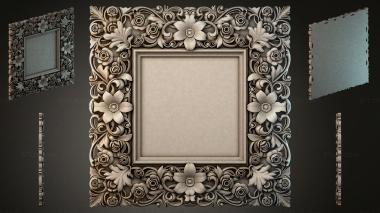 Decorative frames, framing Frame with floral scrolls and rosettes 3d model