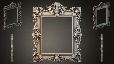 Decorative frames, framing Carved frame with ceramide and acanthus for a mirror 3d model