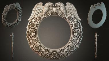 Decorative frames, framing Round frame with double-headed eagle and rosettes 3d model