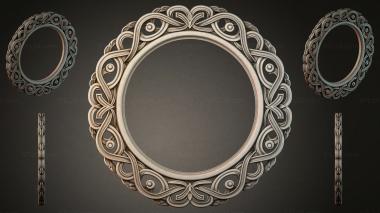 Decorative frames, framing Round frame with twisted leaves and pearls 3d model