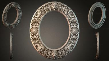Decorative frames, framing Oval frame with lions and grapes 3d model