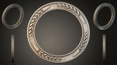 Decorative frames, framing Ring with leaf ornament and arrows 3d model