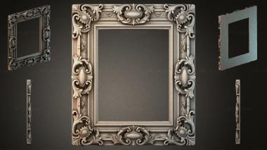 Decorative frames, framing Baguette with scrolls and cartouches for a carved frame 3d model