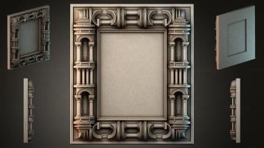Decorative frames, framing Classic picture frame with columns and arched ornament 3d model