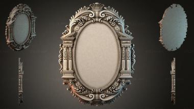Decorative frames, framing Oval mirror with columns and swirls 3d model