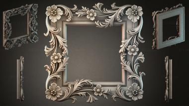 Decorative frames, framing Square frame with volutes, rosettes and scrolls 3d model