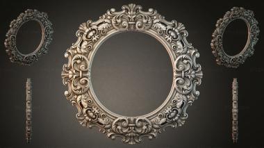 Decorative frames, framing Oval frame with scrolls and pilasters 3d model