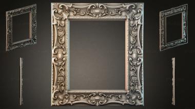 Decorative frames, framing Classic carved relief molding with scroll and grape leaves 3d model