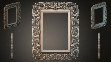 Decorative frames, framing Carved mirror frame with acanthus scrolls in the Baroque style 3d model