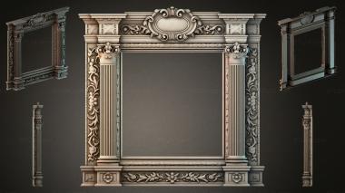 Decorative frames, framing Fireplace portal frame with cartouche and volutes 3d model