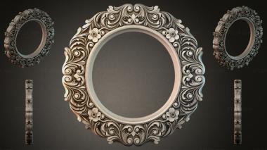 Decorative frames, framing Round frame with acanthus and spirals for a mirror 3d model