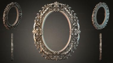 Decorative frames, framing Oval mirror frame with swirling acanthus ornament 3d model