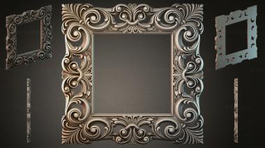 Decorative frames, framing Ornamental frame with scrolls and leaves for CNC 3d model