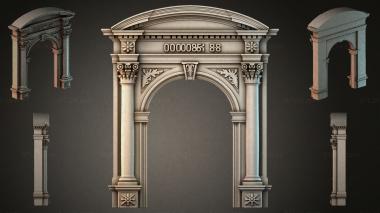 Decorative frames, framing Neoclassical portal with arched vault and Corinthian capitals 3d model