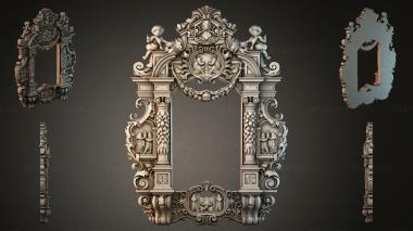 Decorative frames, framing Vertical frame with putti and acanthus leaves 3d model