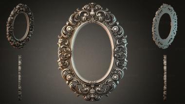 Decorative frames, framing Oval mirror frame with volutes and shells 3d model