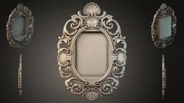 Decorative frames, framing Oval frame with volutes and shells 3d model