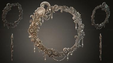 Decorative frames, framing Ornamental frame with roses and pearls for CNC 3d model