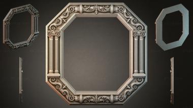 Decorative frames, framing Octagonal carved molding with columns and Ionic capitals 3d model