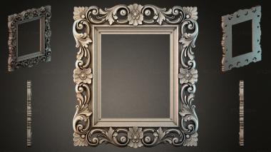 Decorative frames, framing Baroque frame with scrolls and floral rosettes 3d model
