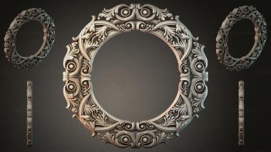 Decorative frames, framing Round frame with volutes and acanthus for CNC 3d model