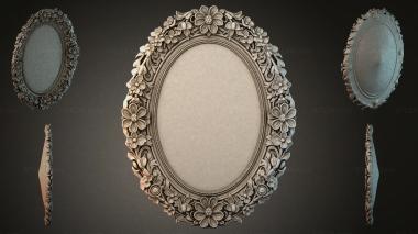 Decorative frames, framing Oval frame with floral pattern 3d model