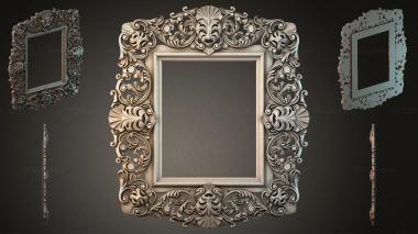 Decorative frames, framing Square frame with climbing acanthus leaves and shells 3d model
