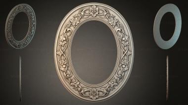 Decorative frames, framing Oval frame with floral pattern 3d model