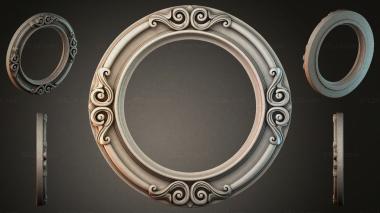 Decorative frames, framing Round frame with volutes and spirals 3d model