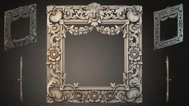 Decorative frames, framing Classic frame with mask and floral pattern 3d model