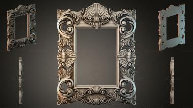 Decorative frames, framing Ornamental frame with scrolls and shells 3d model