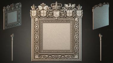 Decorative frames, framing Royal Mirror Portal with Heraldic Canon and Winged Chimeras 3d model