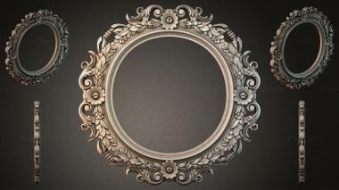 Decorative frames, framing Oval mirror with acanthus scrolls and floral rosettes 3d model