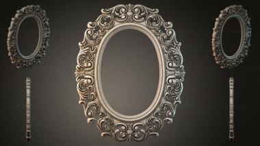 Decorative frames, framing Oval mirror with curly acanthus and spirals 3d model