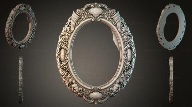 Decorative frames, framing Oval frame with cartouche and bunches of grapes 3d model