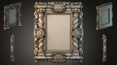 Decorative frames, framing Classical carved rectangular object with paired spiral columns and cartouches 3d model